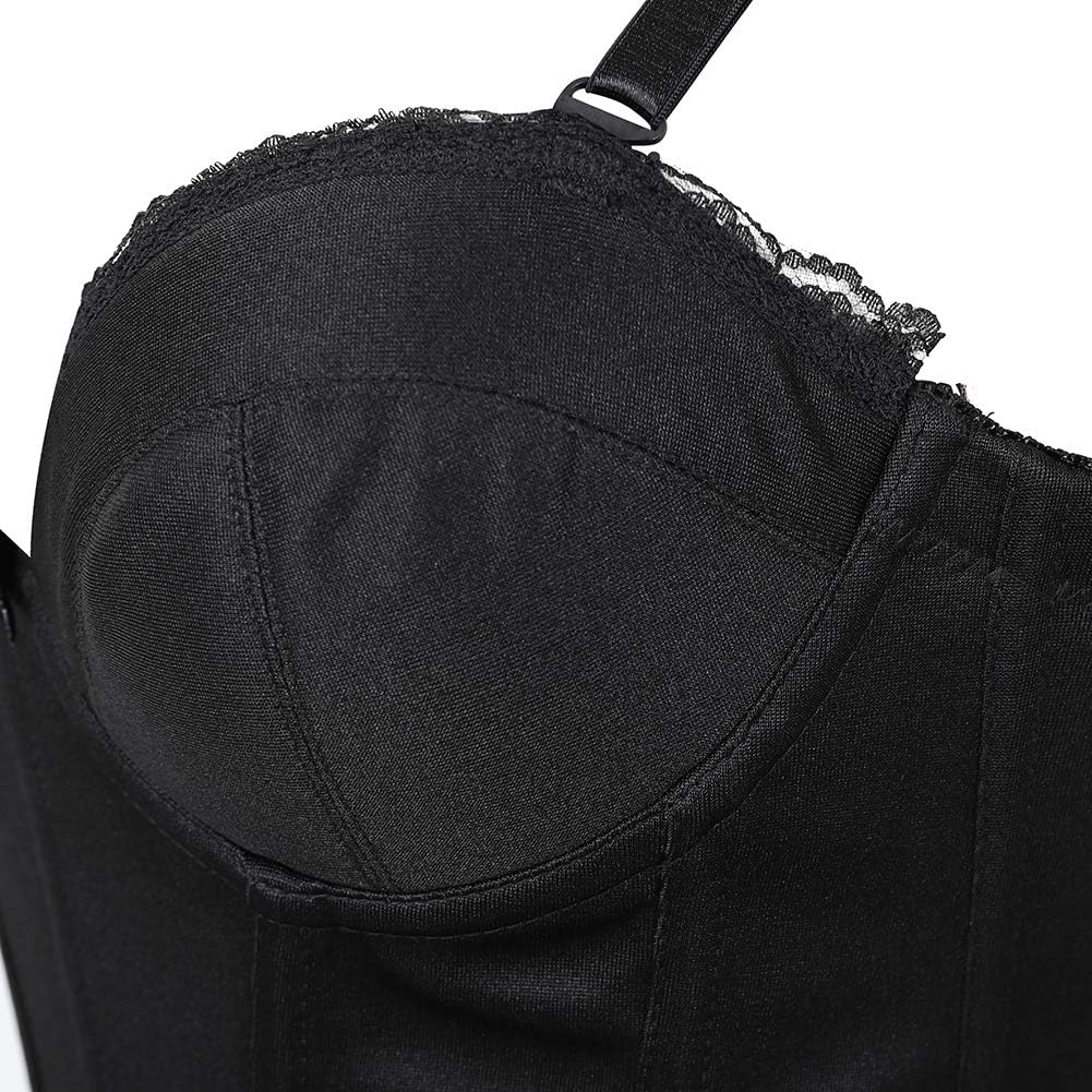 Damen Brautcorsage Korsett Unterwäsche Bustier, Schwarz