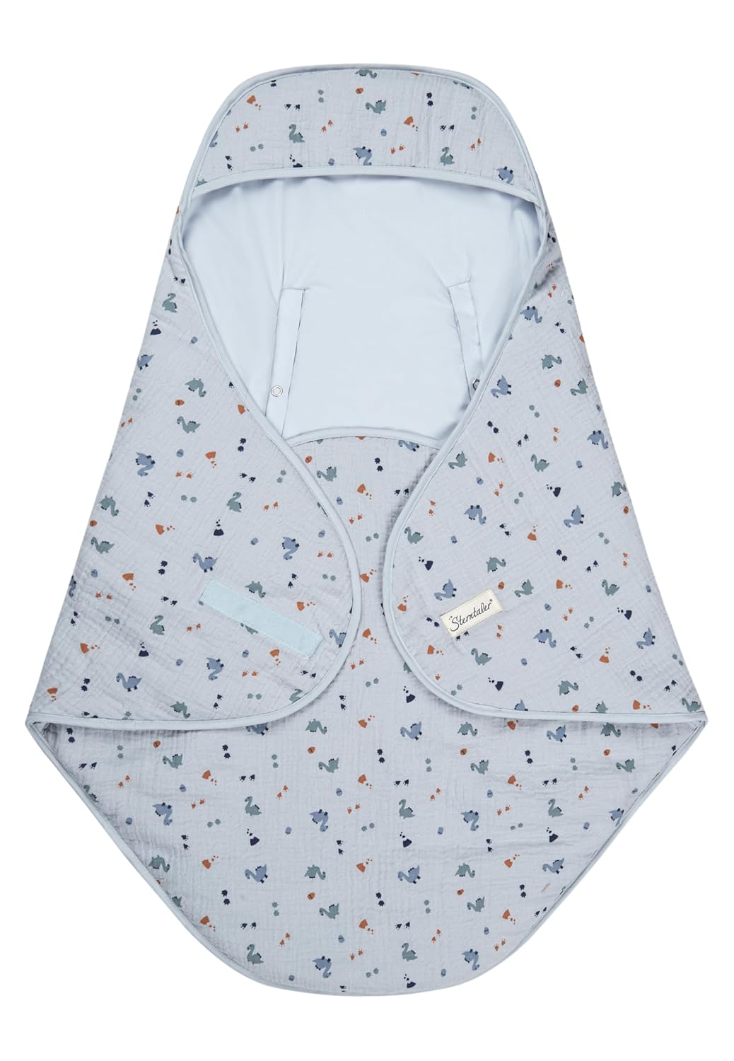 Sterntaler Einschlagdecke Dino Rexi - Einschlagdecke mit Klettverschluss - passend für Babyschale, K