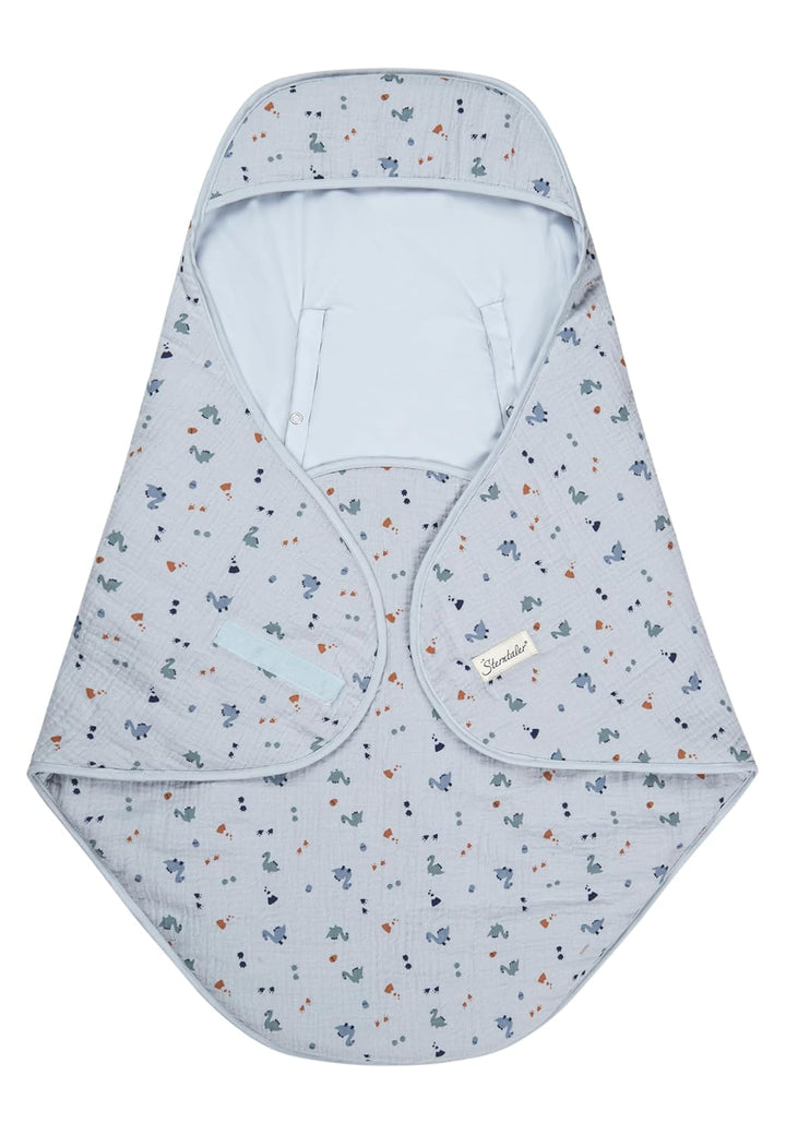Sterntaler Einschlagdecke Dino Rexi - Einschlagdecke mit Klettverschluss - passend für Babyschale, K