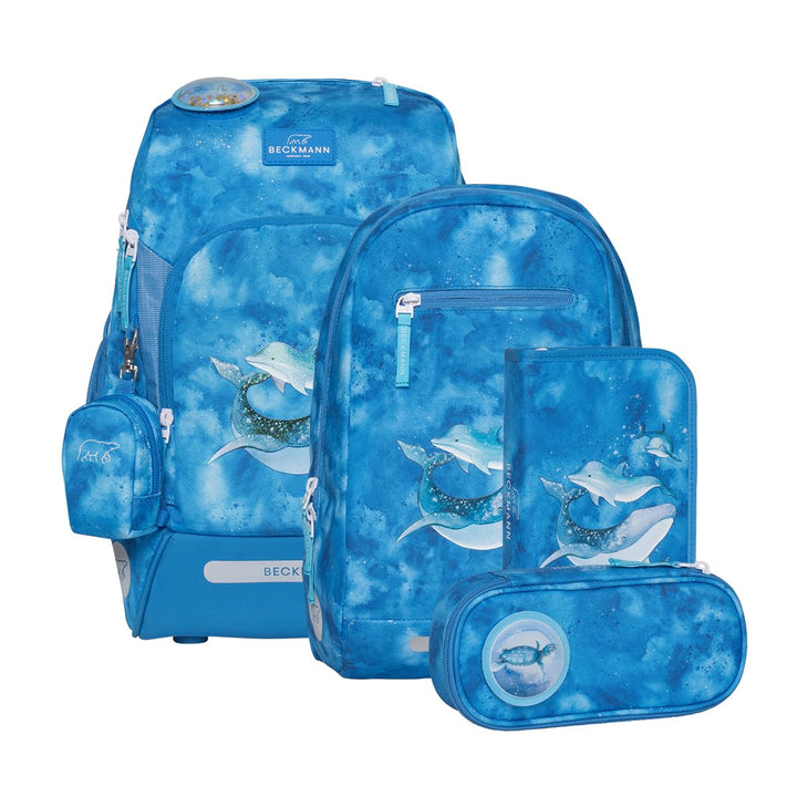 BECKMANN, Schulrucksack-Set Active Air FLX, 6-teilig, Grundschule, inkl. Regenüberzug, 22L Ocean, Oc