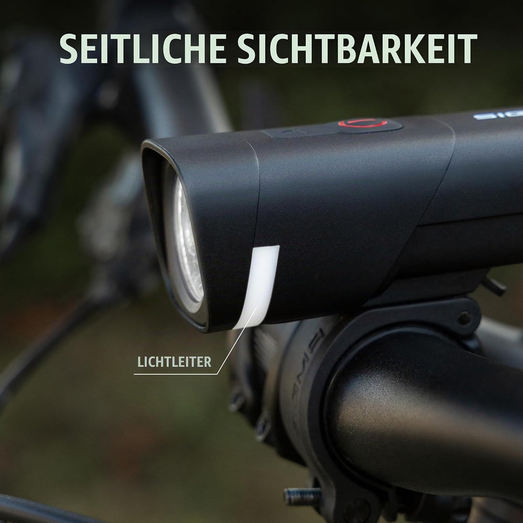 SIGMA LED Fahrradlicht Set Aura 50/ Hiro 10 | StVZO zugelassenes, akkubetriebenes Vorderlicht und Rü