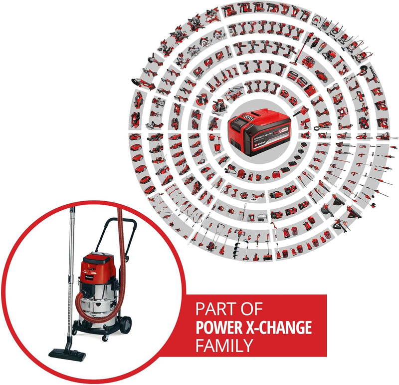 Einhell Akku-Nass-Trockensauger TE-VC 36/30 Li S Power X-Change (Li-Ion, 36 V, ECO/BOOST-Mode, Edels