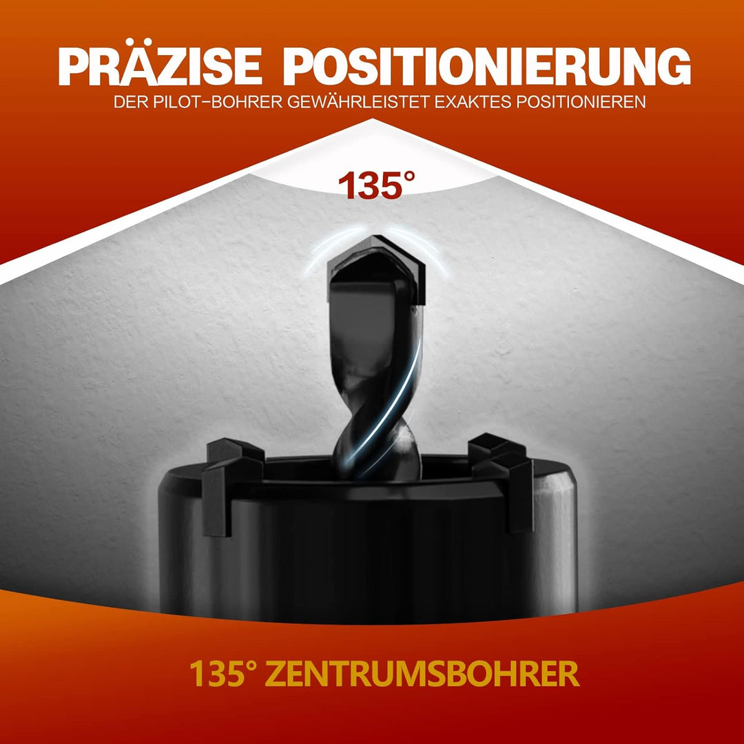 CSOOM Beton-Lochsägen 70mm，hartmetallbestückt,inkl.-2x Zentrierbohrer, 110mm SDS Plus Für Elektro- f
