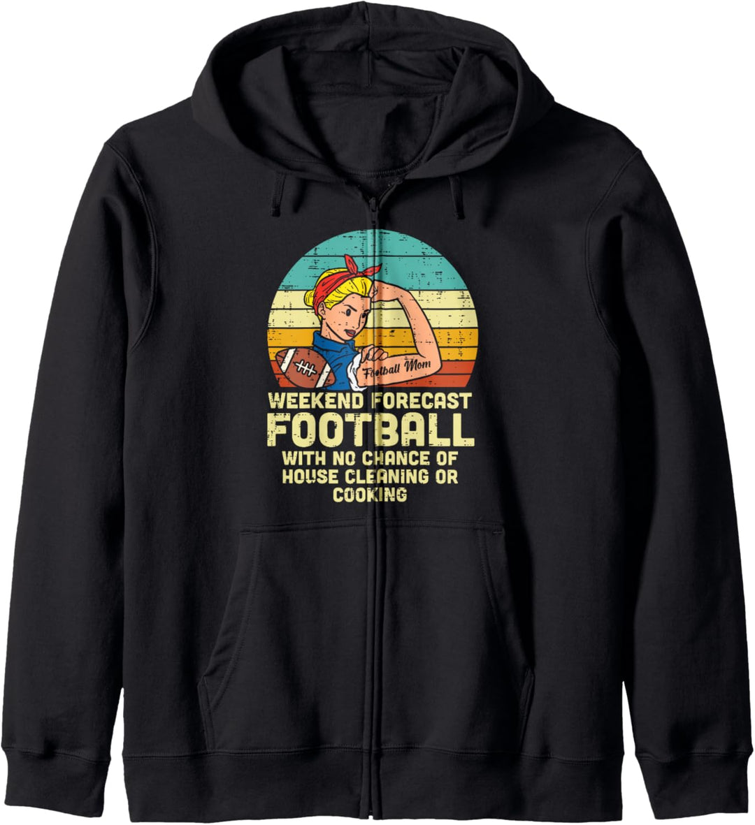 American Football Wochenende Sunset Retro Frauen Mama Kapuzenjacke