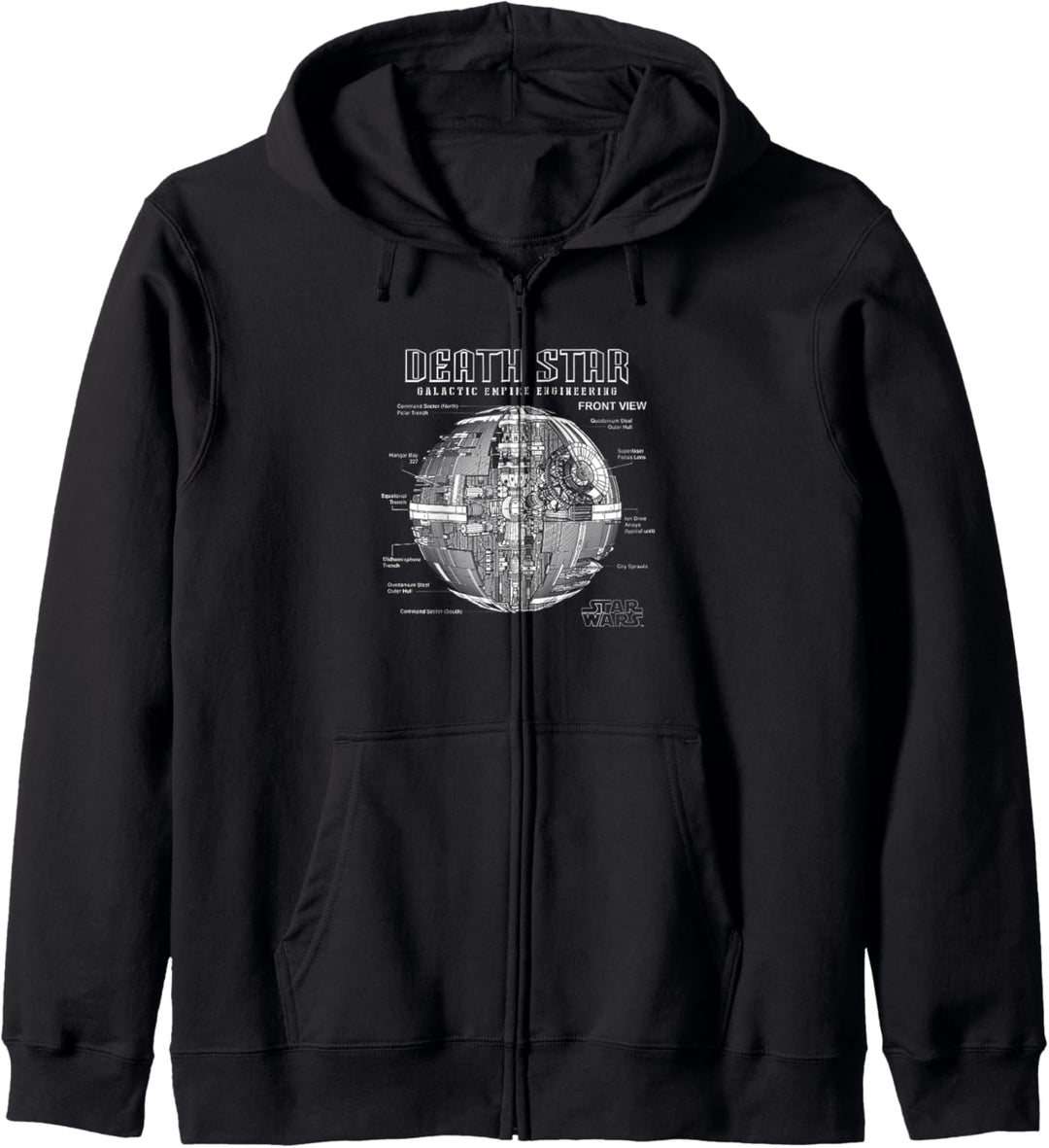 Star Wars Death Star Empire Engineering Diagram Kapuzenjacke