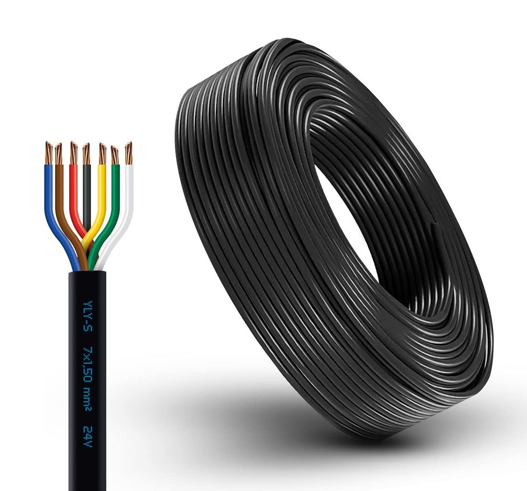 AUTOLIGHT 24 Fahrzeugkabel 7 adrig Fahrzeugleitung mit Kabelquerschnitt 7X 1,5mm² Kabel Anhänger KFZ