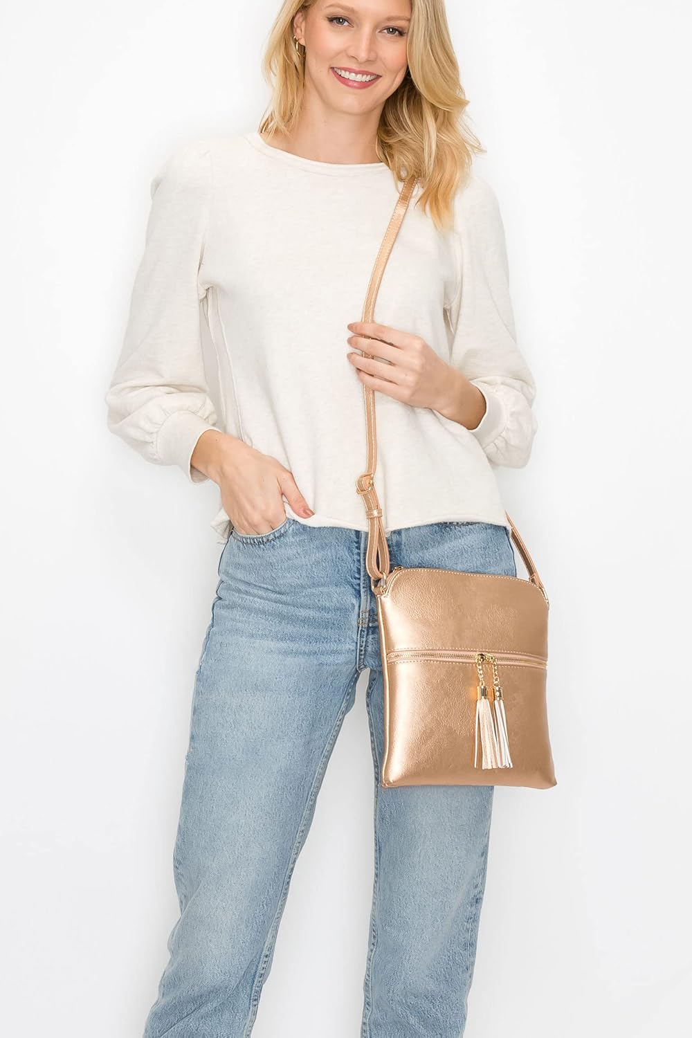 Solene Damen Lp062 Umhängetasche Roségold / Schwarz, Roségold / Schwarz