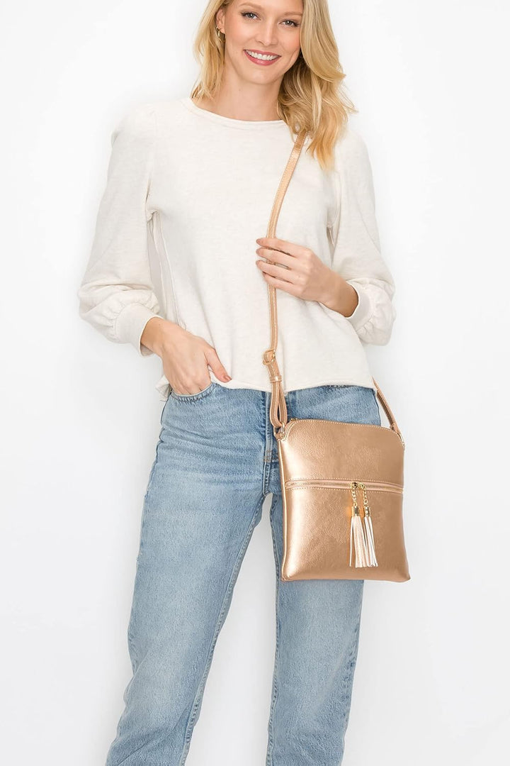 Solene Damen Lp062 Umhängetasche Roségold / Schwarz, Roségold / Schwarz
