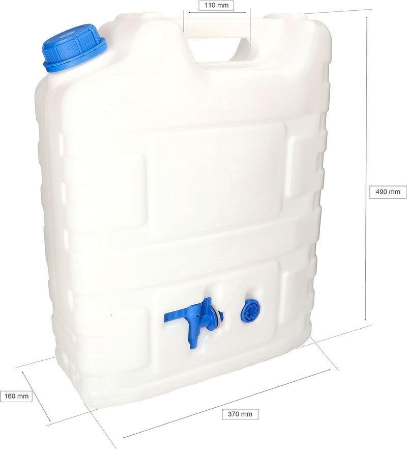 KOTARBAU® Kunststoff Wasserbehälter für Trinkwasser mit Zapfhahn 20L Lebensmittelecht, 20L