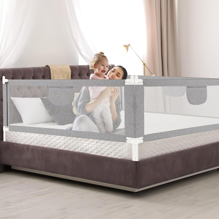 Jopassy Rausfallschutz Bett 200cm und 180cm,Bettgitter 2 Pack für Kinder betten 1.8M x 2M,Stabile Ba