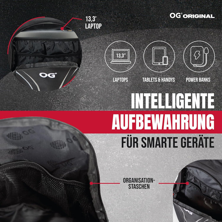 OG Original Roadrunner Motorrad Rucksack Wasserdicht Schwarz Leicht 20l, Motorradhelm-Tasche, Helm-T