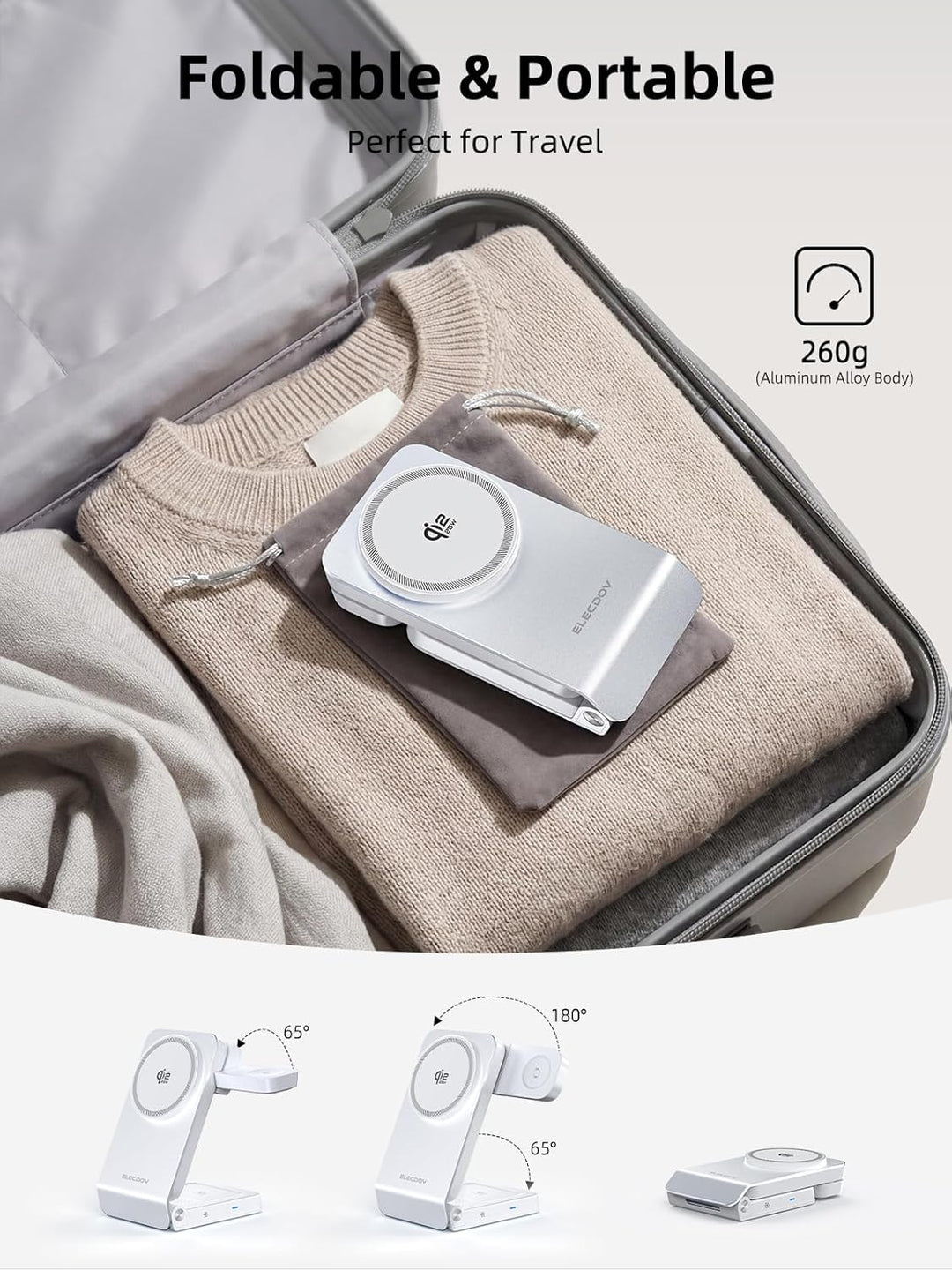Magnetic Wireless Ladestation für Samsung mit Aktiver Kühlung, 3 in 1 Induktive ladestation für Sams