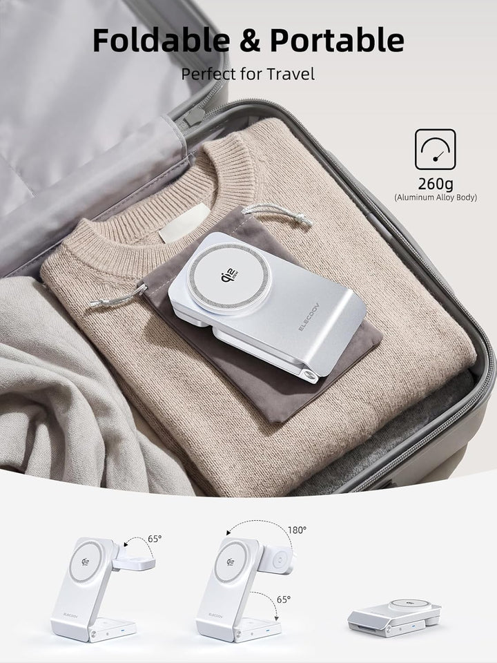 Magnetic Wireless Ladestation für Samsung mit Aktiver Kühlung, 3 in 1 Induktive ladestation für Sams