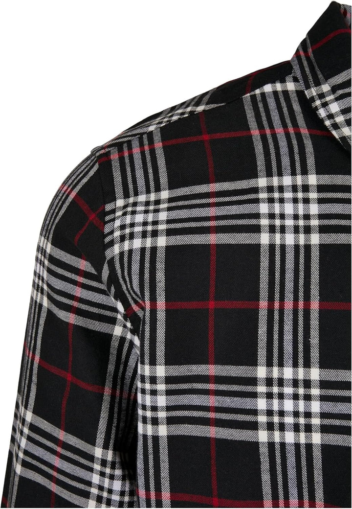 Urban Classics Herren Classic Checked Shirt Hemd S Black/Red, S Black/Red