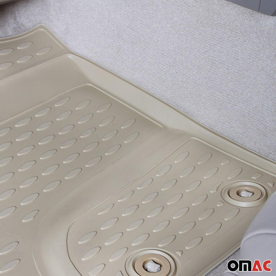 OMAC Gummimatten Fussmatten kompatibel mit BMW X3 F25 2010-2017 TPE Automatten Beige 4X BMW X3 F25 2