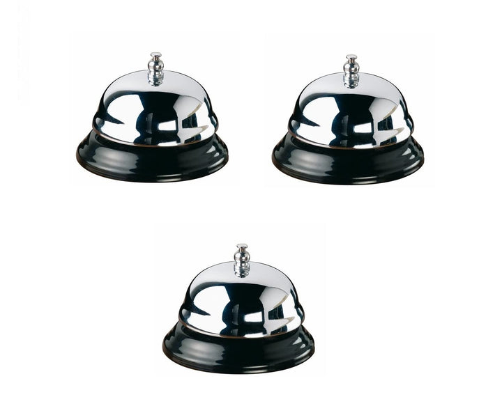 TEMPO DI SALDI 3 x Tischglocke aus poliertem Metall für Hotel und Restaurant 3 pezzi, 3 pezzi