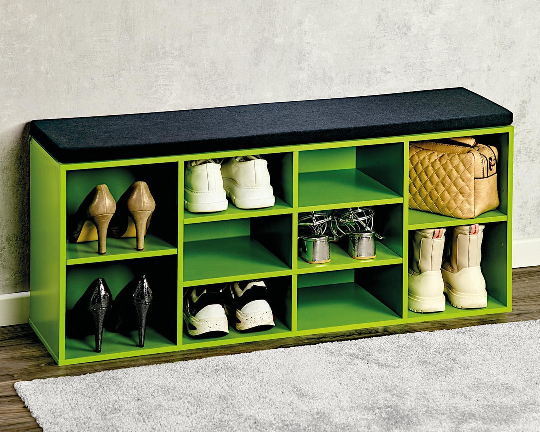Kesper | Schuhschrank mit Sitzkissen, Material: Spanplatte, funiert, Masse: B 103,5 x H 48 x T 29,5