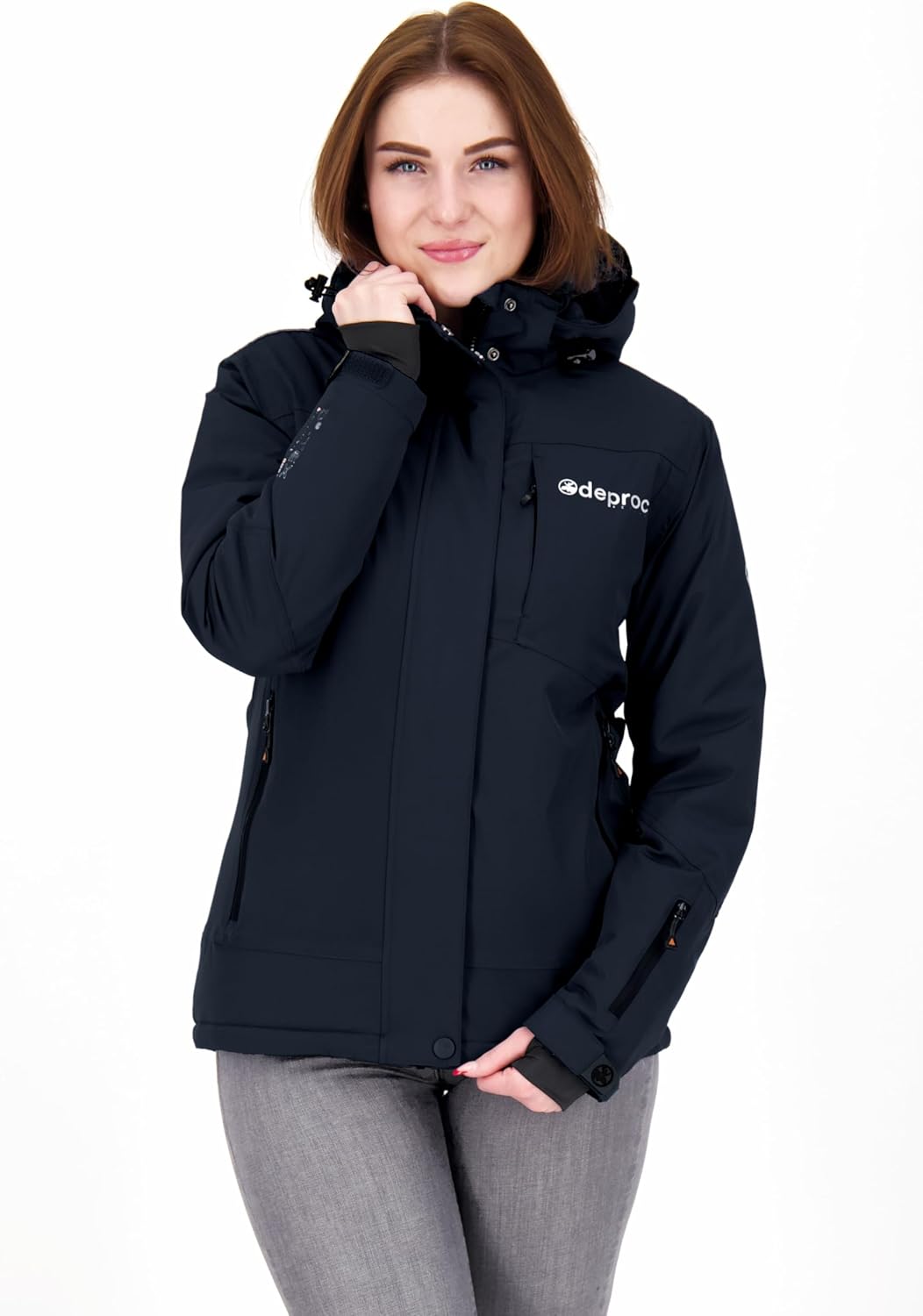Deproc Active Damen Winterjacke Skijacke Abnehmbare Kapuze Gefüttert Wasserdicht Wetterfest Windbrea