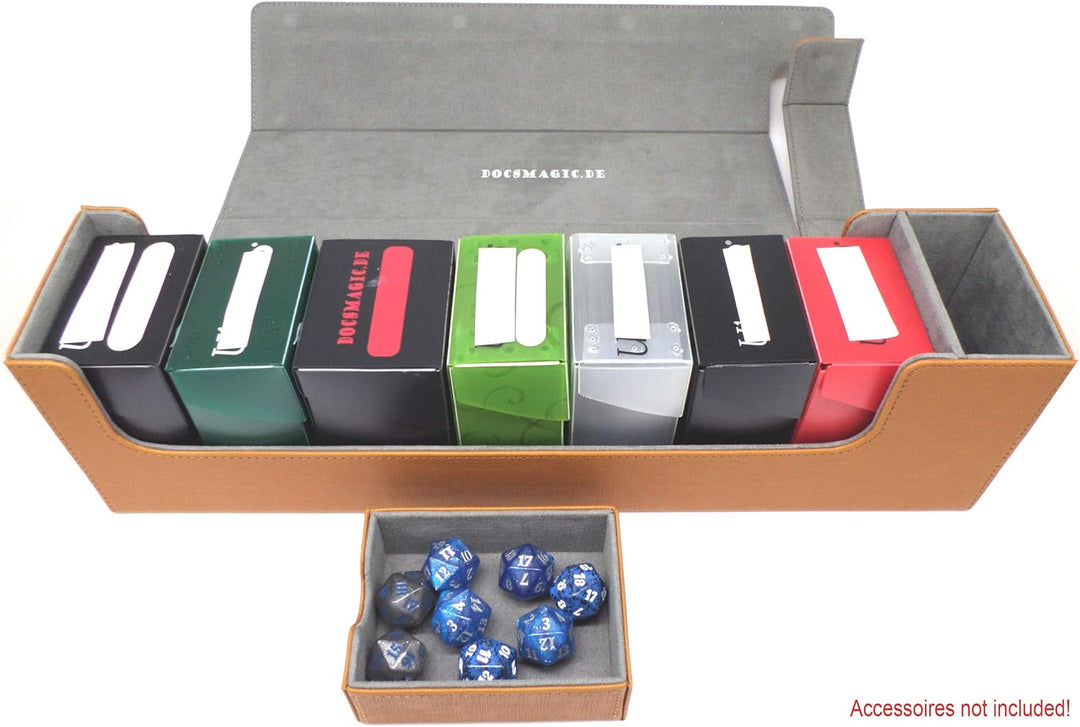 docsmagic.de Premium Magnetic Tray Long Box Gold Large - Card Deck Storage - Kartenbox Aufbewahrung