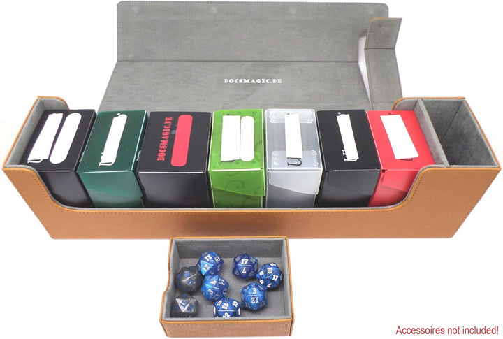 docsmagic.de Premium Magnetic Tray Long Box Gold Large - Card Deck Storage - Kartenbox Aufbewahrung