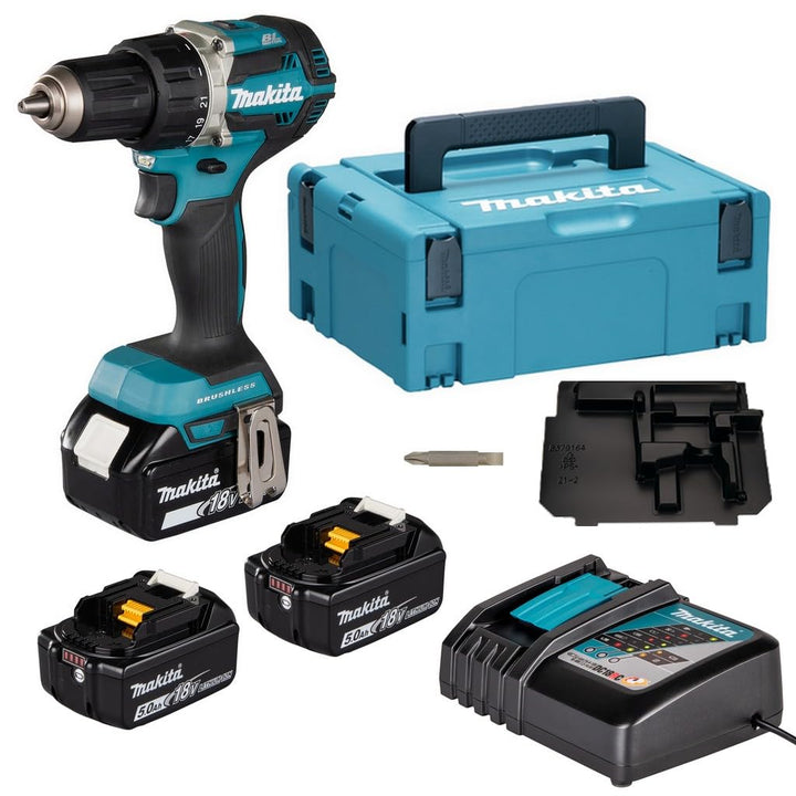 Makita DDF484RT3J Bohrmaschine, Schwarz, Blau, Silber, 2000 U/min, 1,8 kg, 2000 U/min, 1,3 cm, 3,8 c