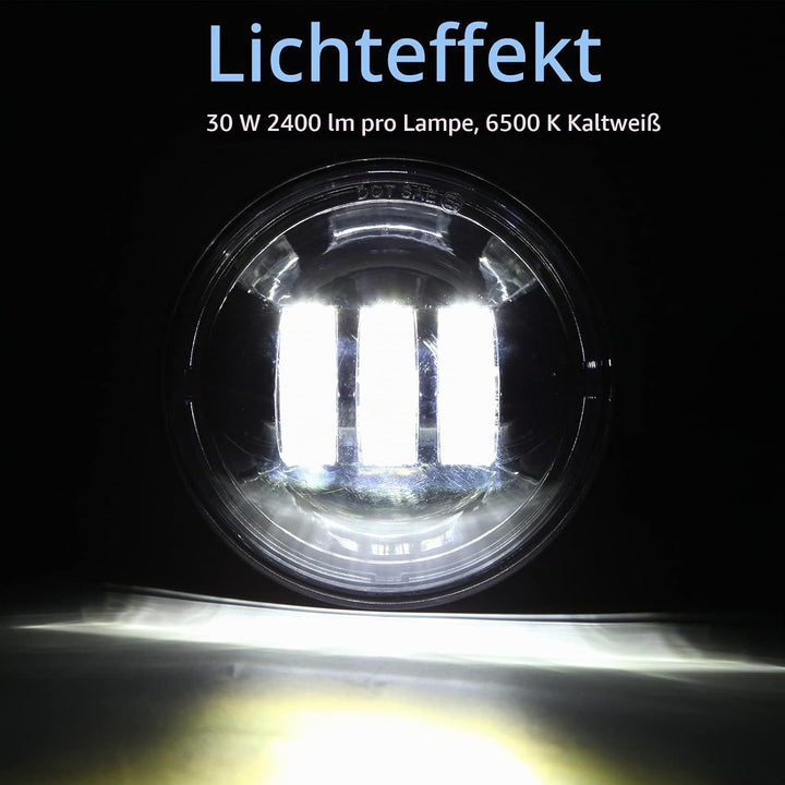 JMTBNO 2 STÜCKE 4,5 Zoll Nebelscheinwerfer 30W LED Motorrad Zusatzscheinwerfer Scheinwerfer Kompatib