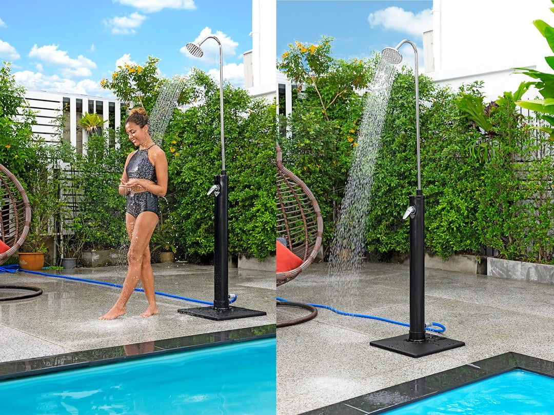 Bestway | SolarFlow Aussendusche 8L / 50 x 50 x 218 cm schwarz-silber, 50 x 50 x 218 cm schwarz-silb