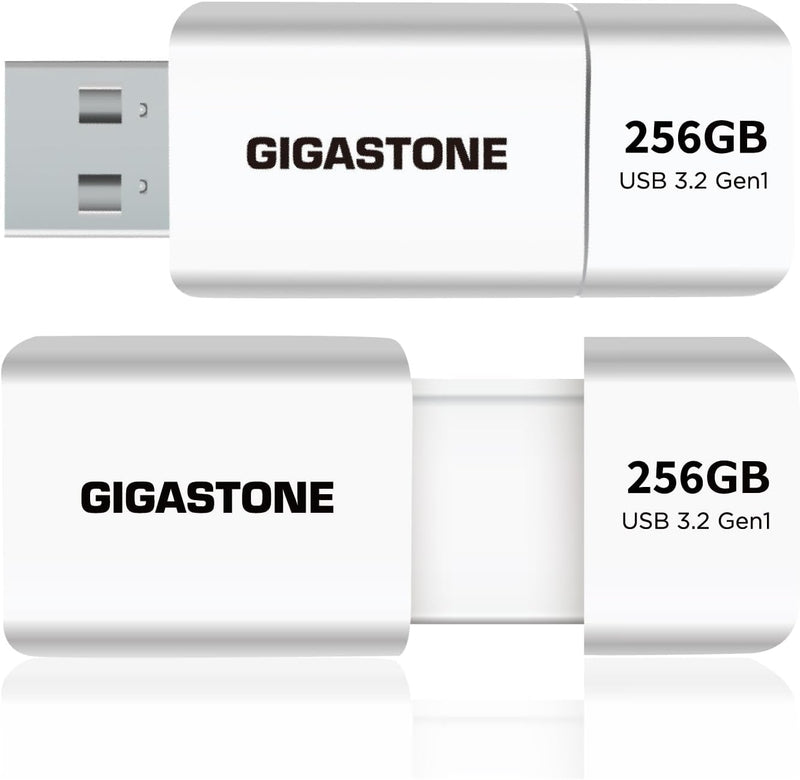 Gigastone Z60 256GB 2-Pack USB 3.2 Gen1 Flash Drive, R/W 120/80MB/s Ultra High Speed Pen Drive, Capl