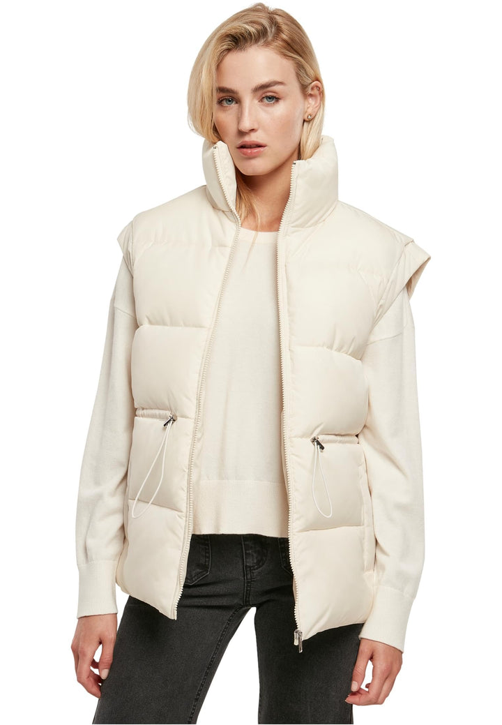 Urban Classics Damen Ladies Waisted Puffer Vest Weste M Whitesand, M Whitesand