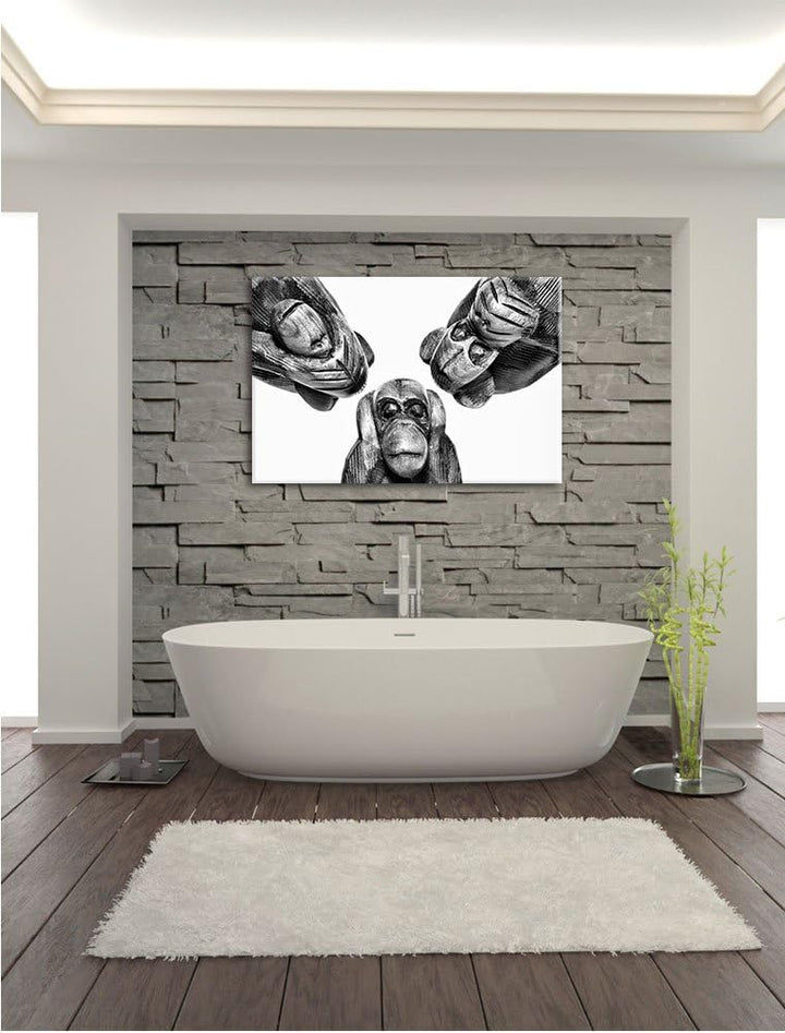 Pixxprint hören Nichts sehen Nichts Sagen als Leinwandbild/Grösse: 100x70 / Wandbild/Kunstdruck/fert