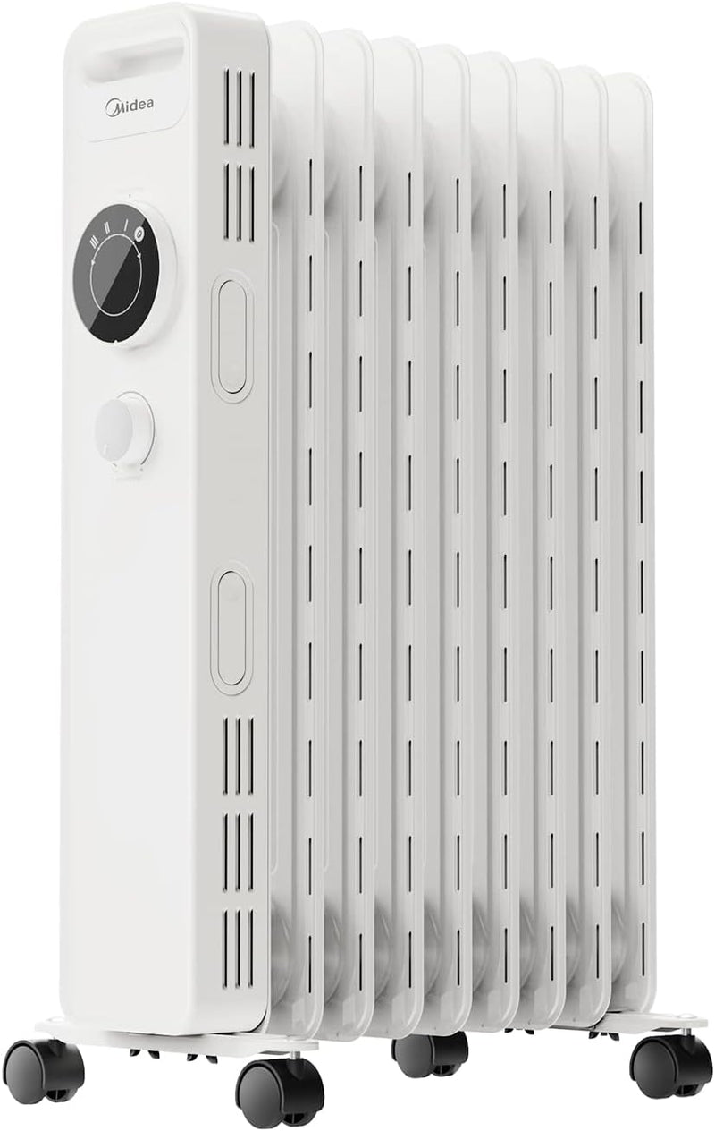 Midea Ölradiator 2000W, Heizlüfter Energiesparend Leise, Heizkörper mit 9 Rippen, Einstellbarem Ther