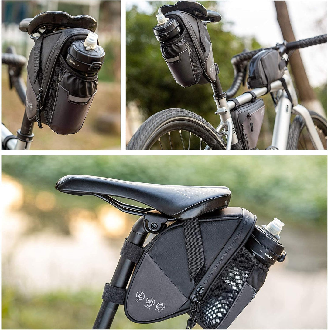 UBORSE Fahrrad Satteltasche Wasserdicht Fahrradsatteltasche mit Flaschenhalter Reflektierend Fahrrad