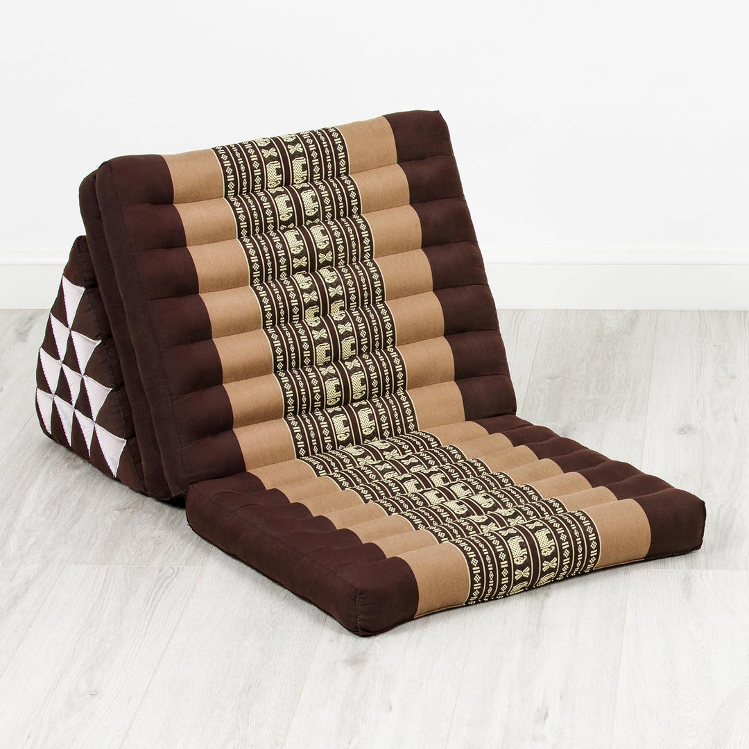 livasia Thaikissen 3 Auflagen extrahoch - 185x55x8cm - Dreieckskissen mit Klappmatratze, Kapok, Jumb