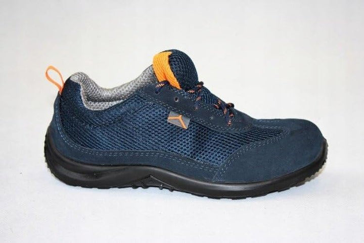 Deltaplus COMOSPBL42 Niedrige Schühe Aus Veloursspaltleder Mit Mesh-Einsätzen - S1P Src, Marineblau,