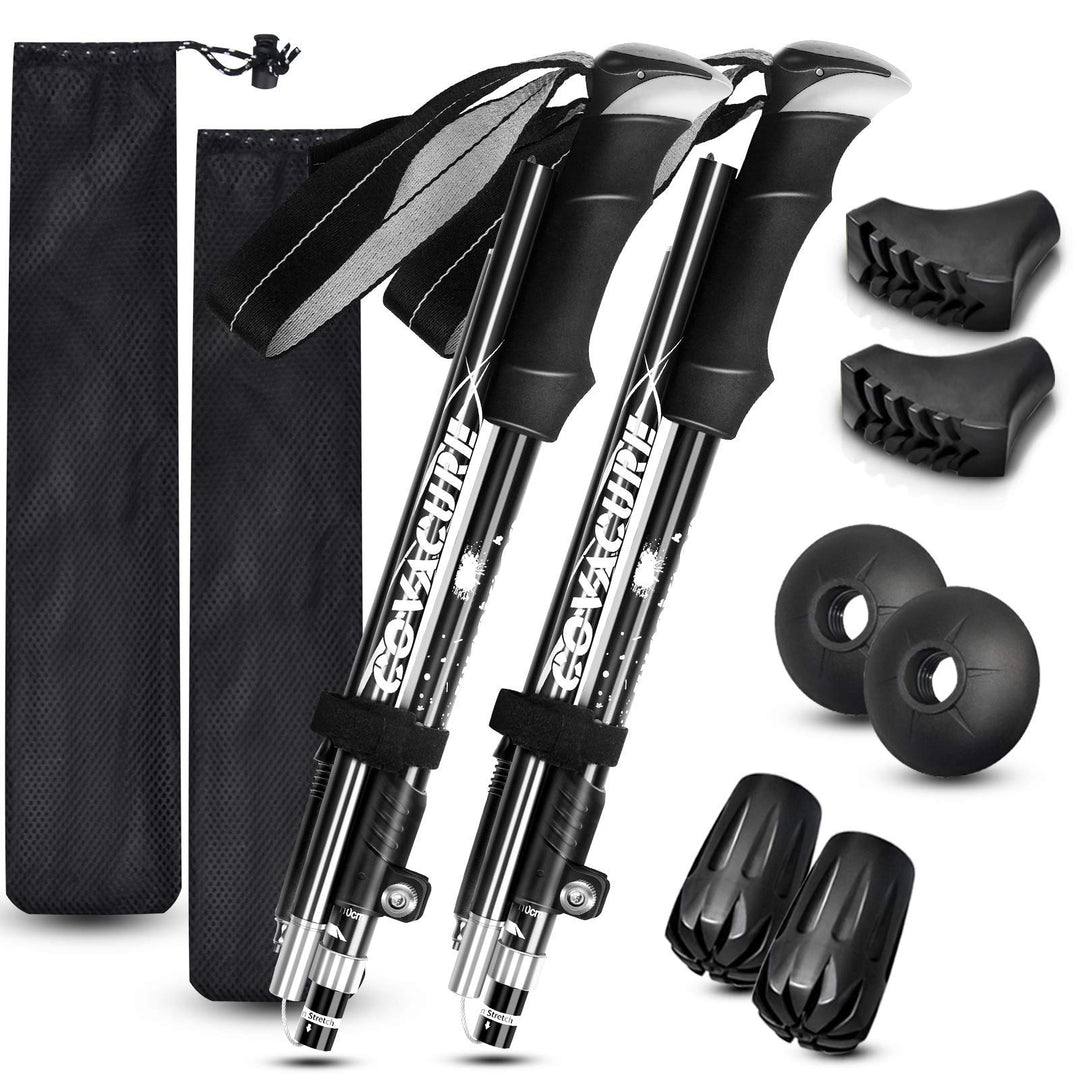 COVACURE Wanderstöcke Nordic Walking Stöcke - 110-130 cm / 100-120 cm Faltbar, Verstellbar, Teleskop