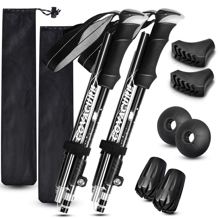 COVACURE Wanderstöcke Nordic Walking Stöcke - 110-130 cm / 100-120 cm Faltbar, Verstellbar, Teleskop