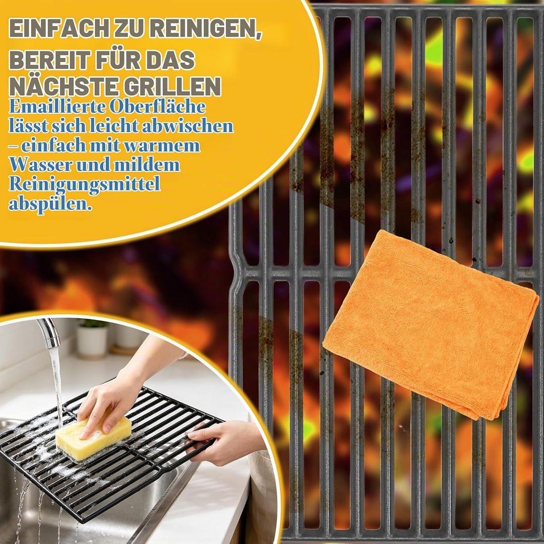 GFTIME 38 X 28.6CM Grillrost Gusseisen 7522 für Weber Spirit Classic E210 E220 S210 S220 (mit seitli