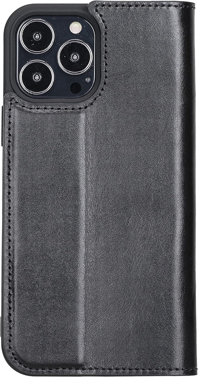 Solo Pelle aufklappbare Lederhülle kompatibel für iPhone 13 Pro in 6.1 Zoll inkl. 1 Kartenfach für d