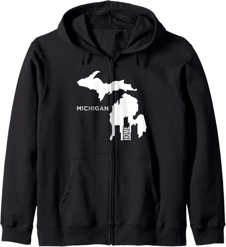 Michigan Home Silhouette Outline The Wolverine State Pride Kapuzenjacke