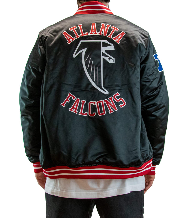 Mitchell & Ness NFL Heavyweight Satin Jacket XL Atlanta Falcons - Black, XL Atlanta Falcons - Black