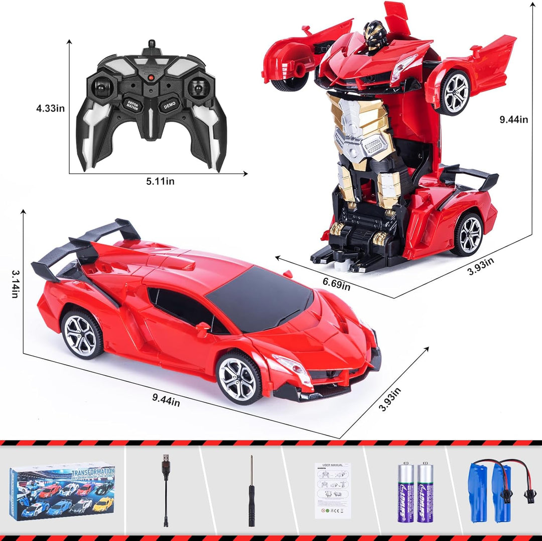 Ferngesteuertes Roboter Auto Kinder mit Gestenerfassung, Licht & Musik, 2.4GHz 360° Drehung 1:18 Ver