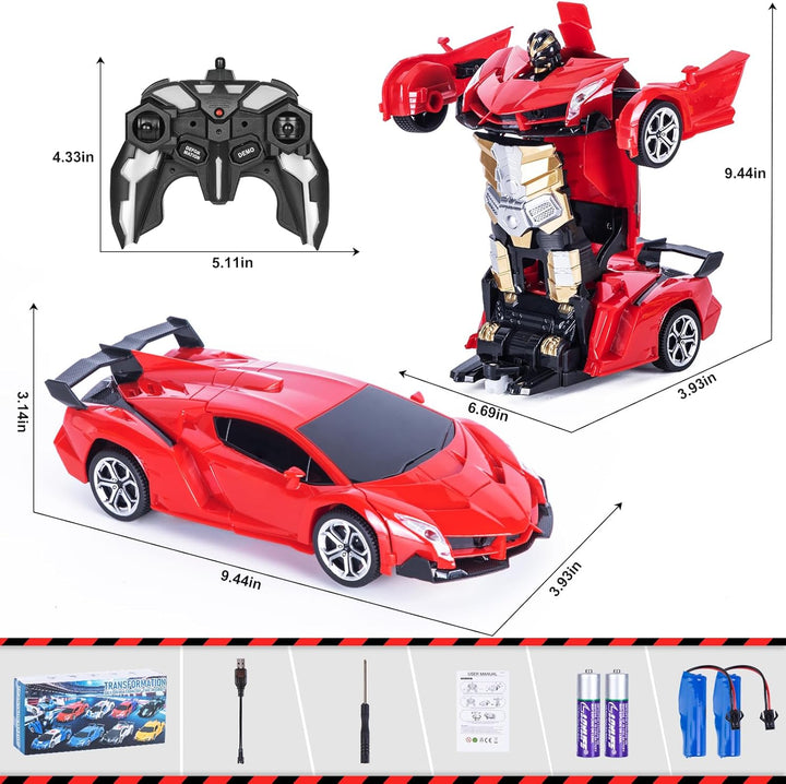 Ferngesteuertes Roboter Auto Kinder mit Gestenerfassung, Licht & Musik, 2.4GHz 360° Drehung 1:18 Ver