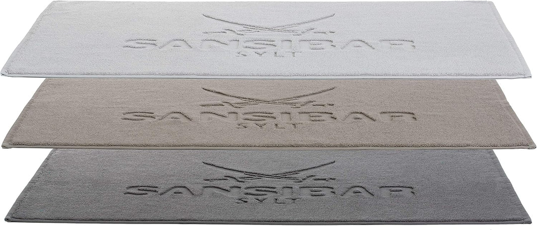 Sansibar Badvorleger 2er Set 50x80 cm 100% Baumwolle Fein-Flor Badteppich Badematte Anthrazit 50 x 8