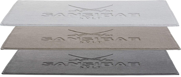 Sansibar Badvorleger 50x80 cm 100% Baumwolle Fein-Flor Badteppich Badematte Anthrazit Einzeln 50 x 8