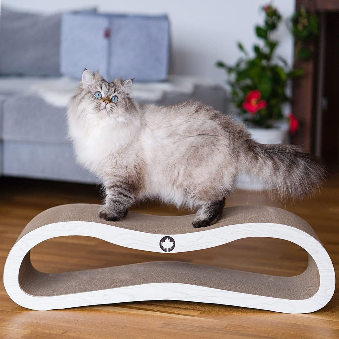 CanadianCat Company | Kratzbrett Orbit | hellgrau Holzoptik | Kratzmöbel, Lounge für Katzen | Kratzp
