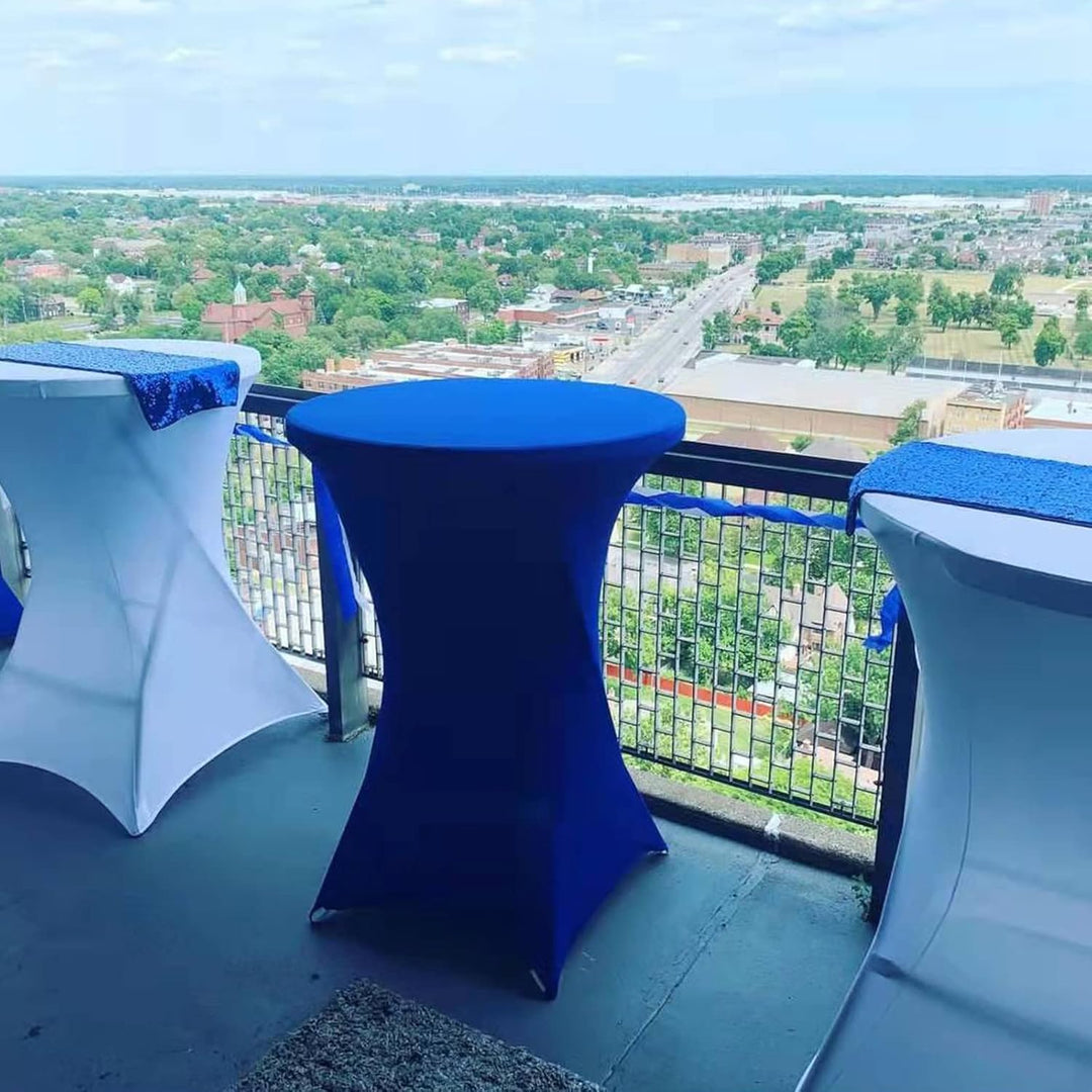 3er-Set Stretch Stehtisch Husse für Bistrotisch Ø 80-85 cm Elegante,Verstärkung im Fussbereich,40°C