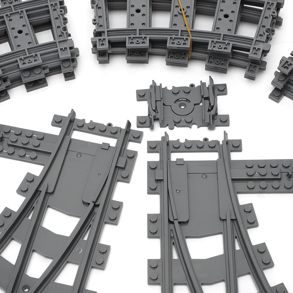 Bausteine Zug Schienen Set, 40 Stück City Eisenbahn Schienen for Train, Eisenbahn Schienen City Zug