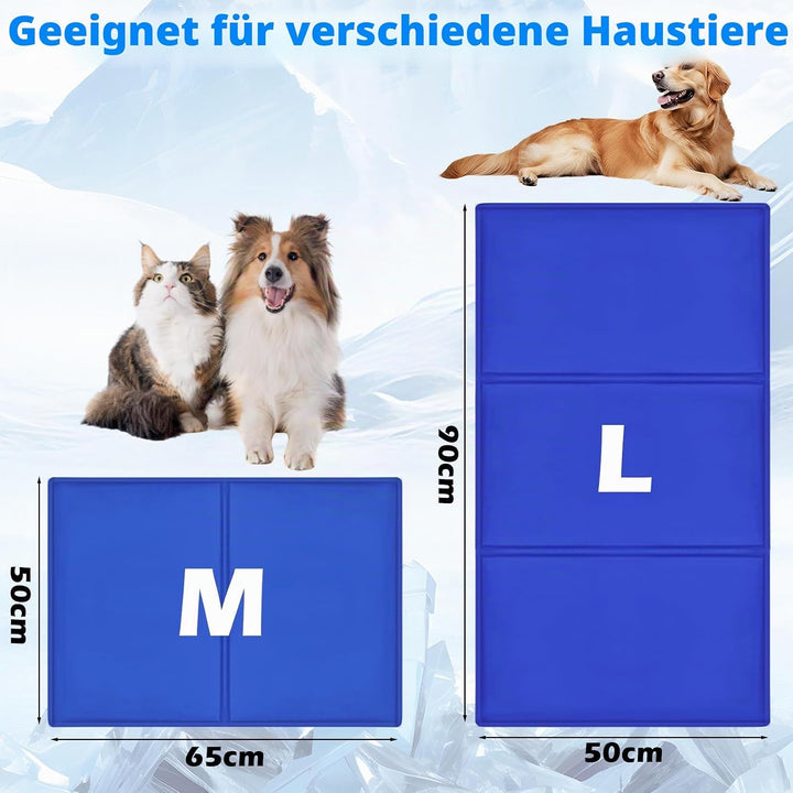 Selbstkühlende Kühldecke für Hunde 90x50cm, Sicher und Nicht-Giftiges Gel, ideal für Sommer, Zuhause
