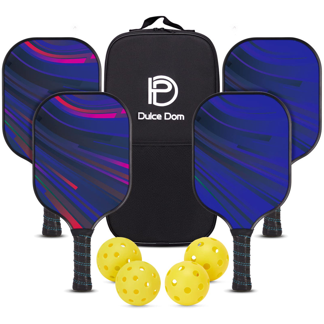 DULCE DOM Pickleball-Paddel, 2er- / 4er-Set, USAPA-genehmigt, Fiberglas/Kohlefaser, Pickleballschläg