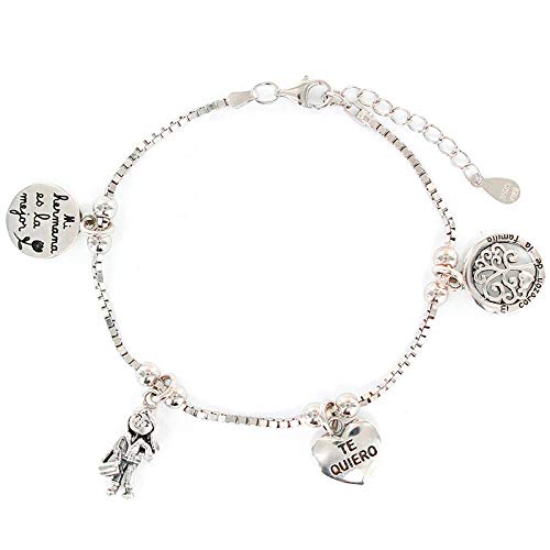Du bist lo ma Damen Armband Familie Schwester Silber